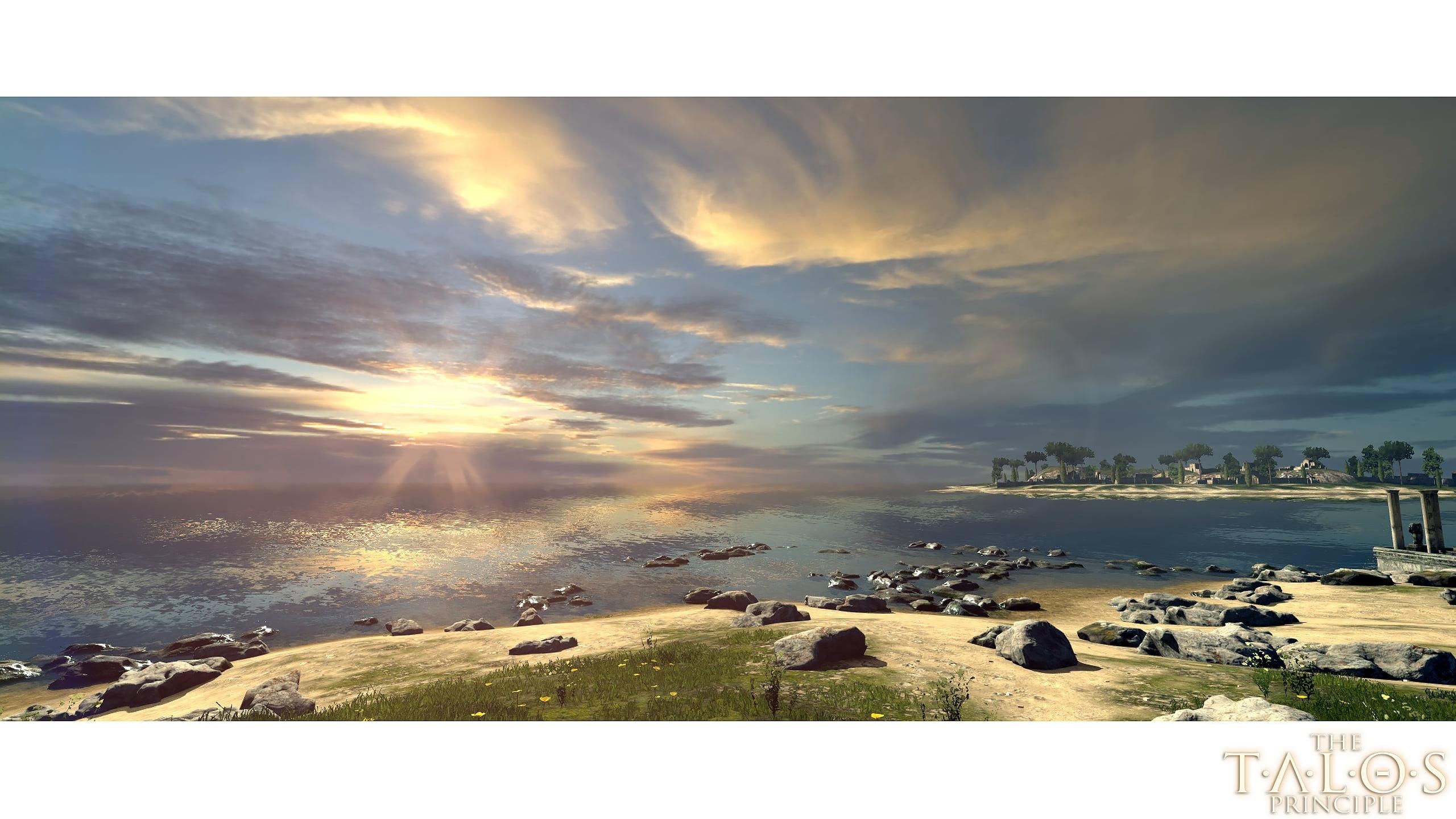 2560x1440 Beach poster, The Talos Principle HD wallpaper, Desktop