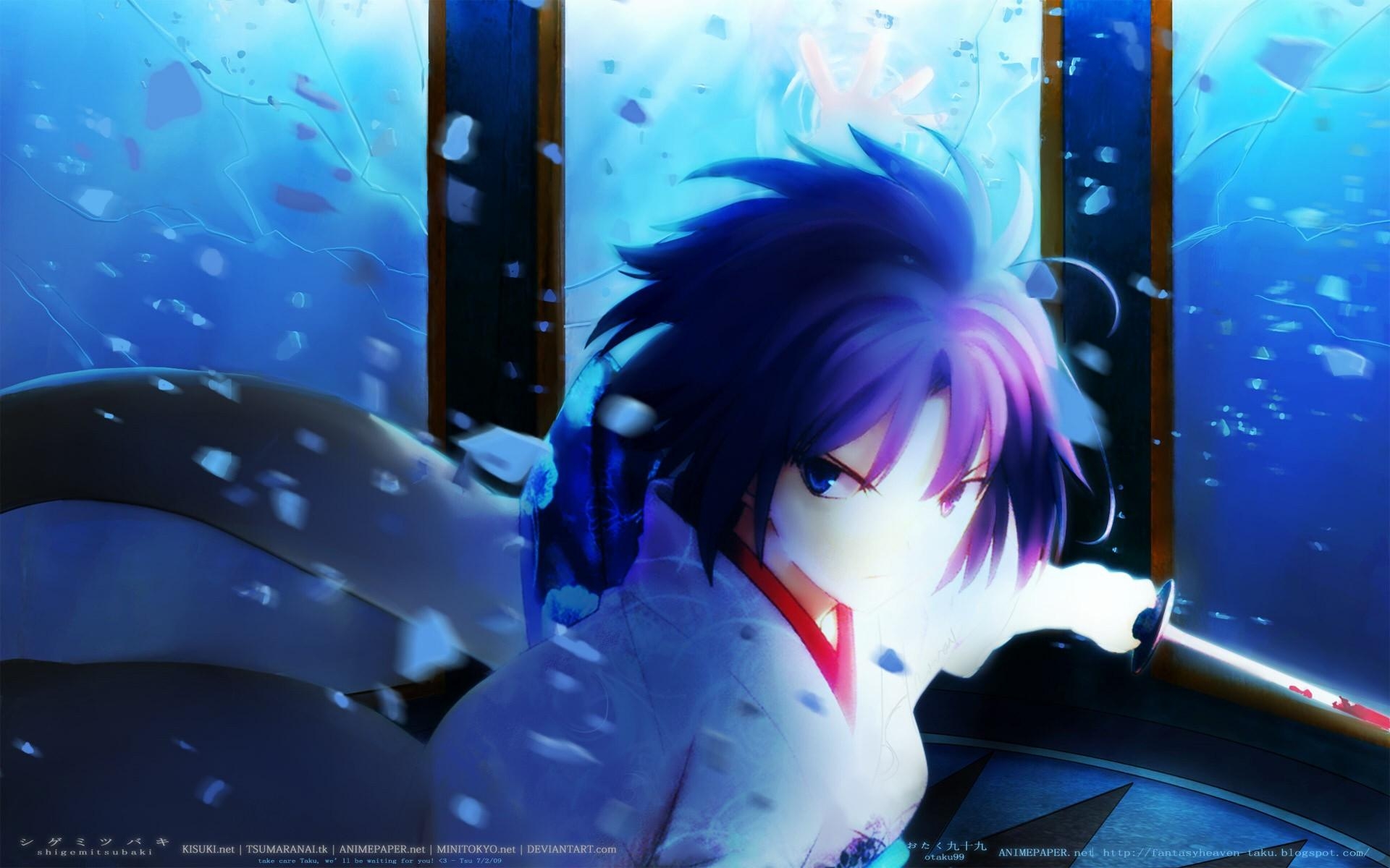 1920x1200 Wallpaper, anime girls, blue, Kara no Kyoukai, Ryougi Shiki, Desktop