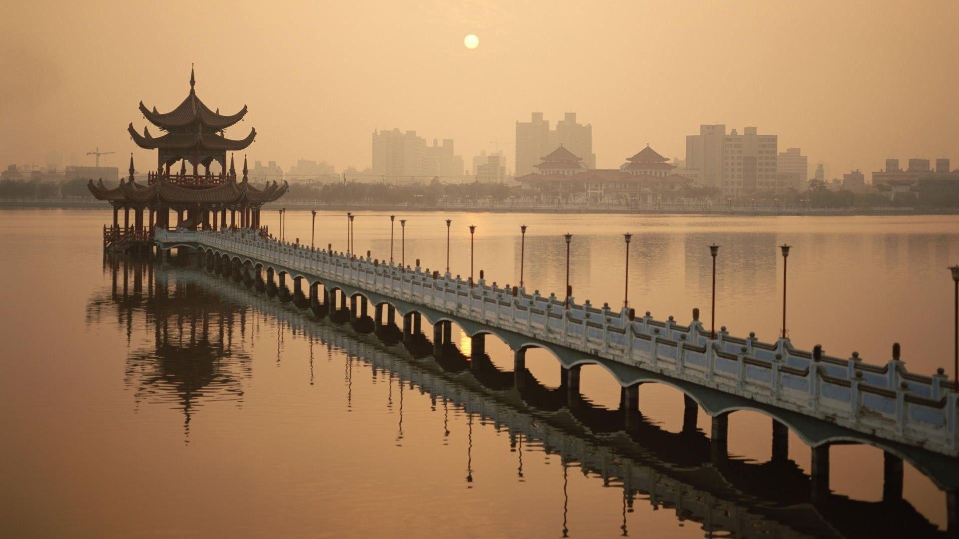 1920x1080 Gazebo on the water in Taiwan wallpaper and image, Desktop