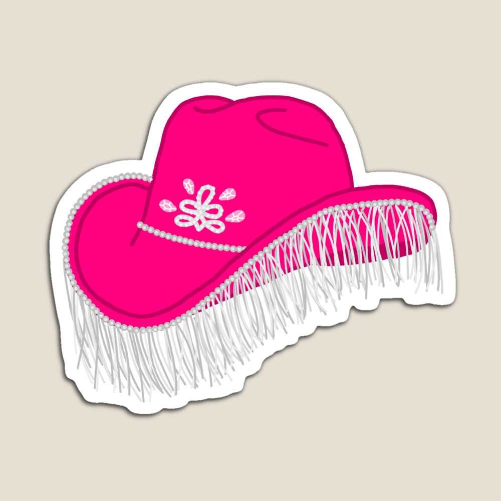 1000x1000 Pink Cowboy Hat by Logan Dorsey. Redbubble. Scrapbook stickers printable, Pink cowboy hat, Preppy wallpaper, Phone