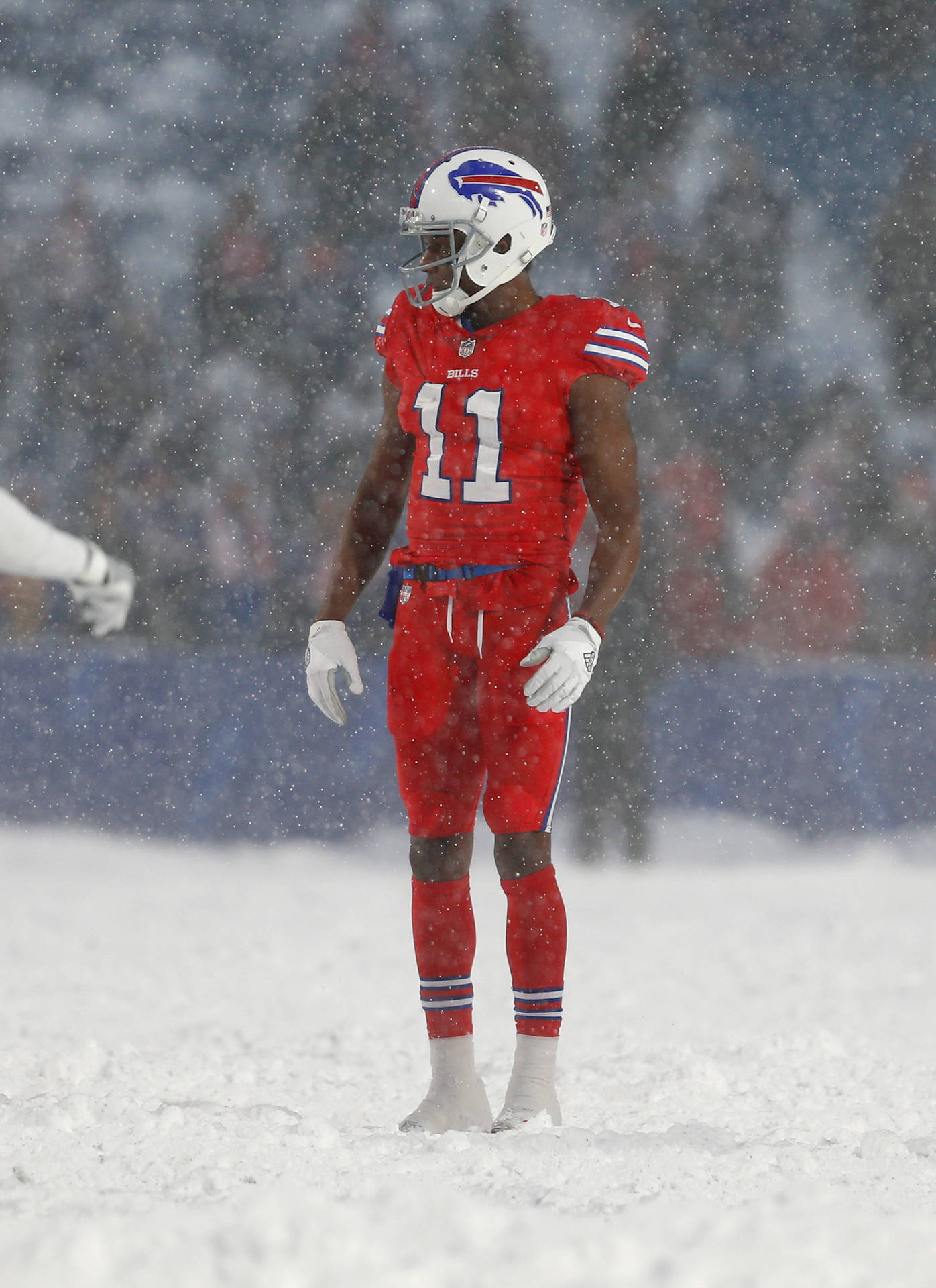 1400x1920 Download Zay Jones Snow In Football Field Wallpaper, Phone