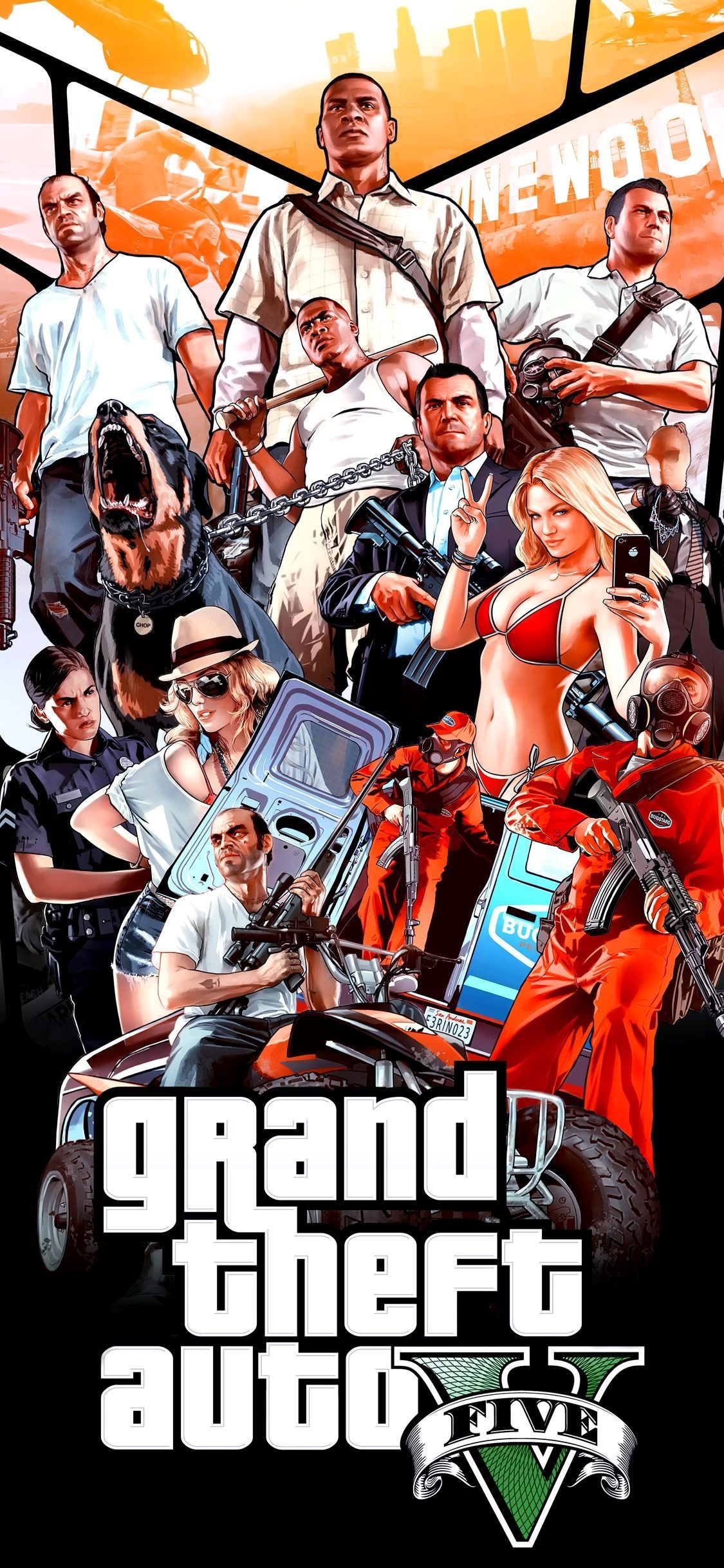 1130x2440 Gta V Wallpaper 4K iPhone Trick. Personagens de videogame, Desenho de gta, Papéis de parede de jogos, Phone