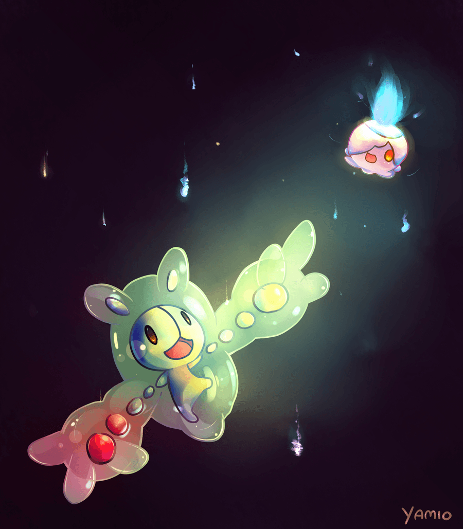 900x1030 Reuniclus and Litwick, Phone