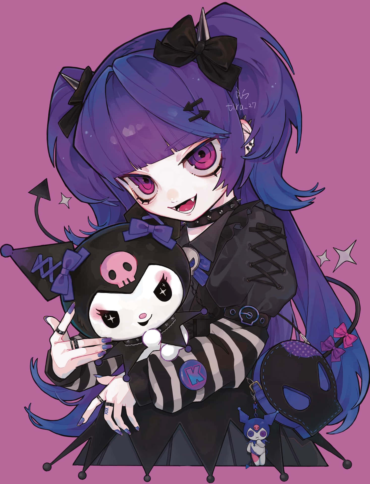 1470x1920 Download Captivating Kuromi Fanart Illustration Wallpaper, Phone