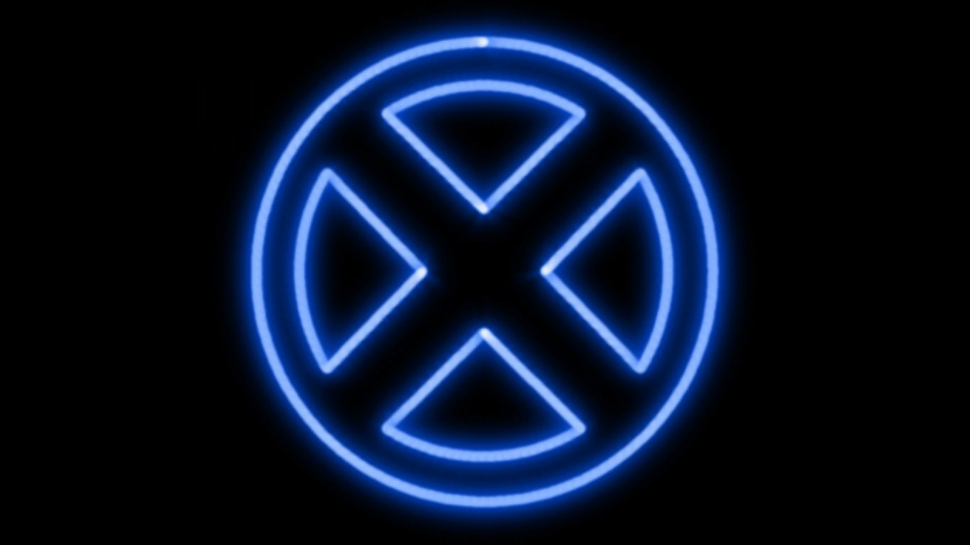 1370x770 X Men Neon Symbol WP, Desktop