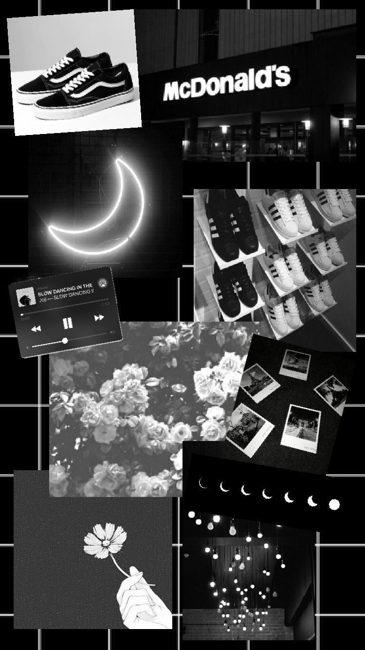 750x1340 Black And Grey Aesthetic Collage Wallpaper, Phone