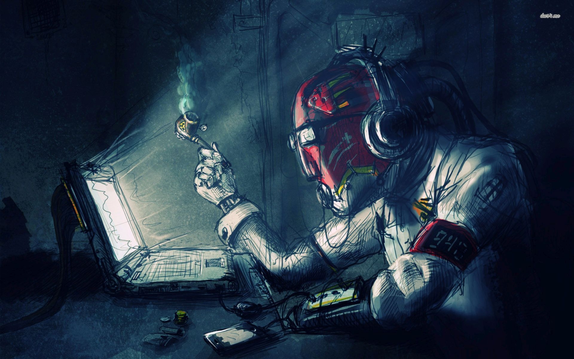 1920x1200 Smoking cyborg wallpaper Art wallpaper, Desktop