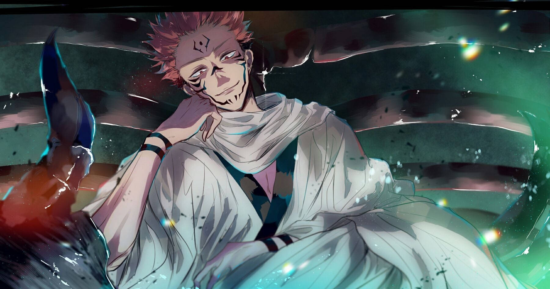 1800x950 Download Cursed Demon Sukuna Jujutsu Kaisen Desktop Wallpaper, Desktop