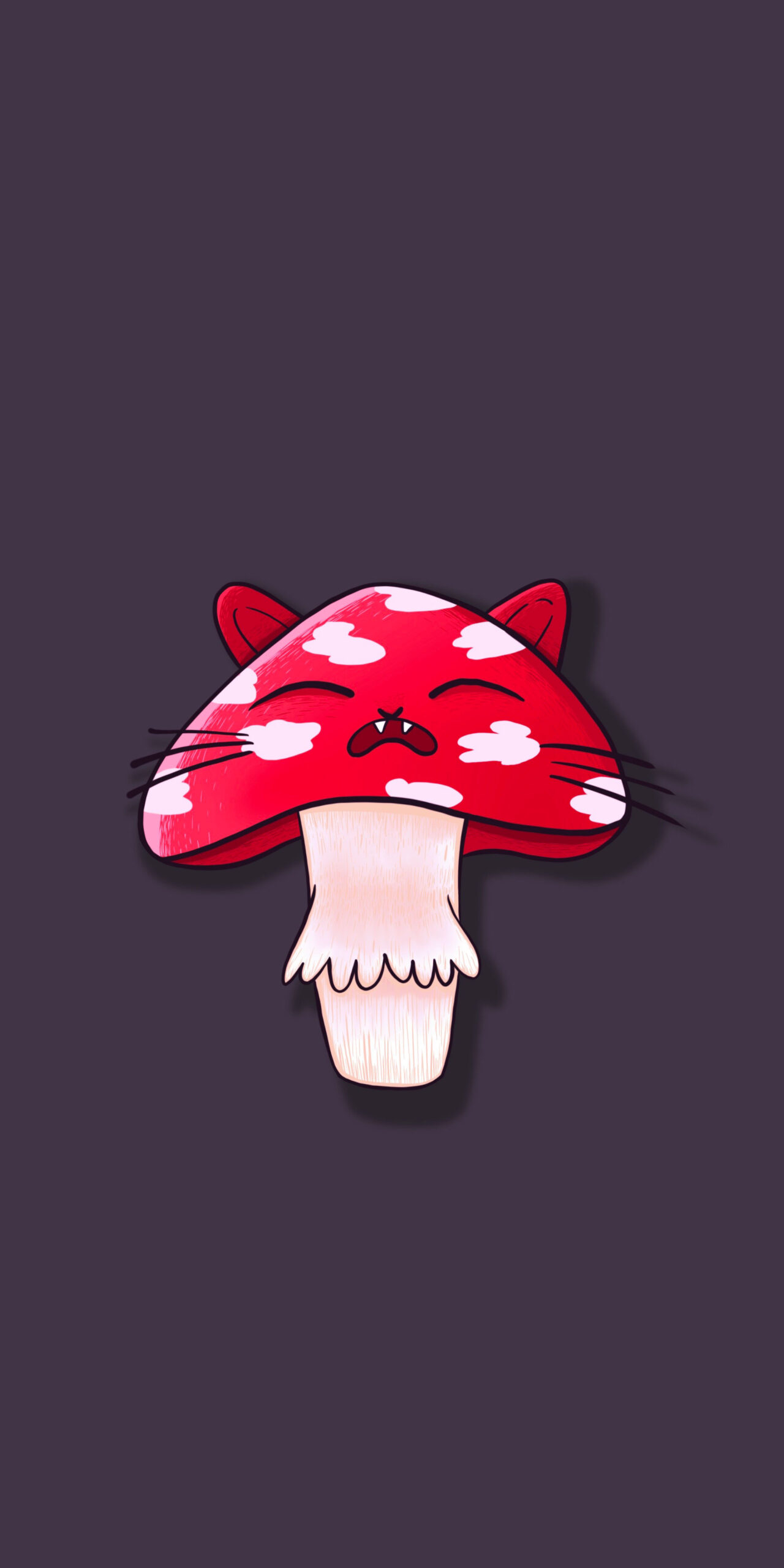 1280x2560 Cute Cat Fly Agaric Wallpaper Mushroom Wallpaper iPhone, Phone