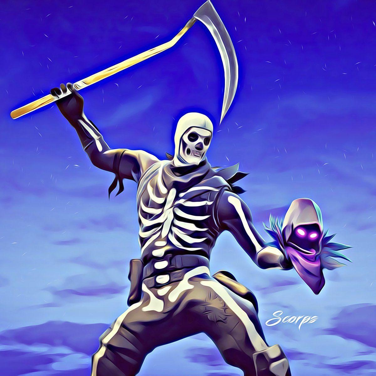 1200x1200 Scorps Skull Trooper vs. The Raven, Phone