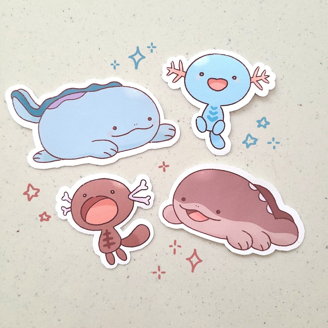 1080x1080 PKMN Paldean Wooper Quagsire Clodsire Stickers, Phone