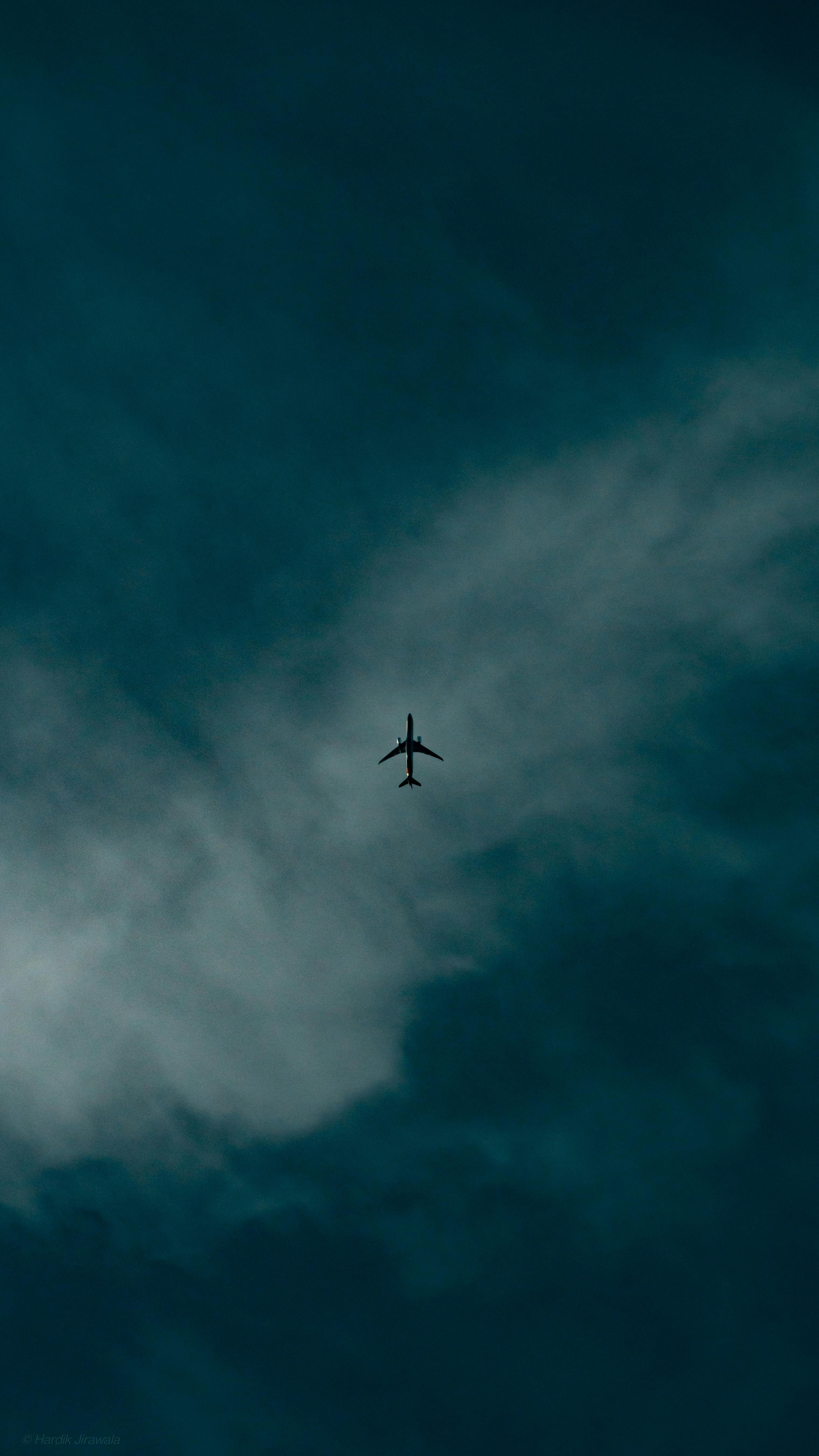 3050x5410 White and Black Airplane in Mid Air, Phone