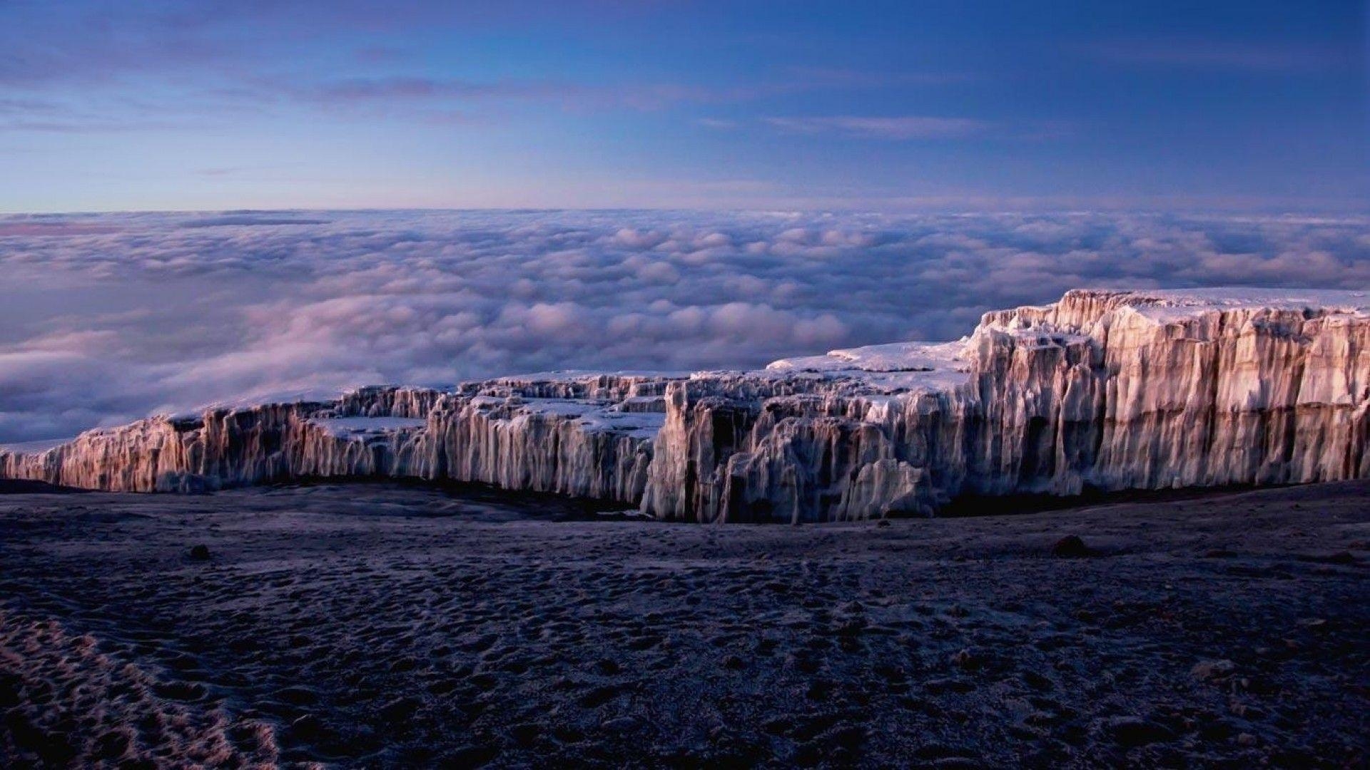 1920x1080 Simply: Bing Mount Kilimanjaro Tanzania clouds ice, Desktop