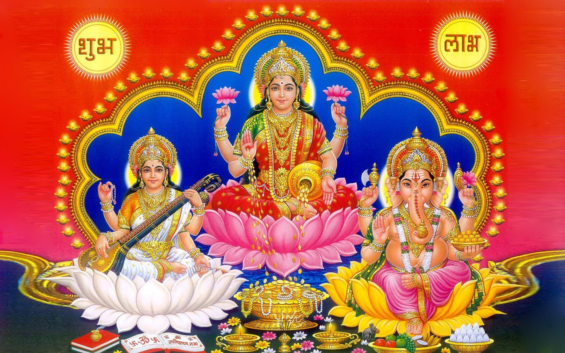 1920x1200 Laxmi Ganesh Saraswati Photo Wallpaper For Deskx1200, Wallpaper13.com, Desktop