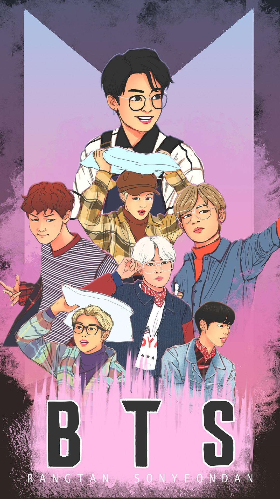 1080x1920 Bts Anime Wallpaper, Picture, Phone