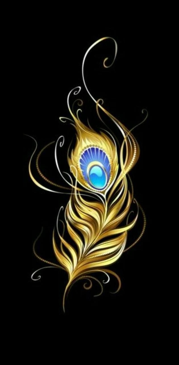 630x1280 Krishna feather wallpaper, Phone