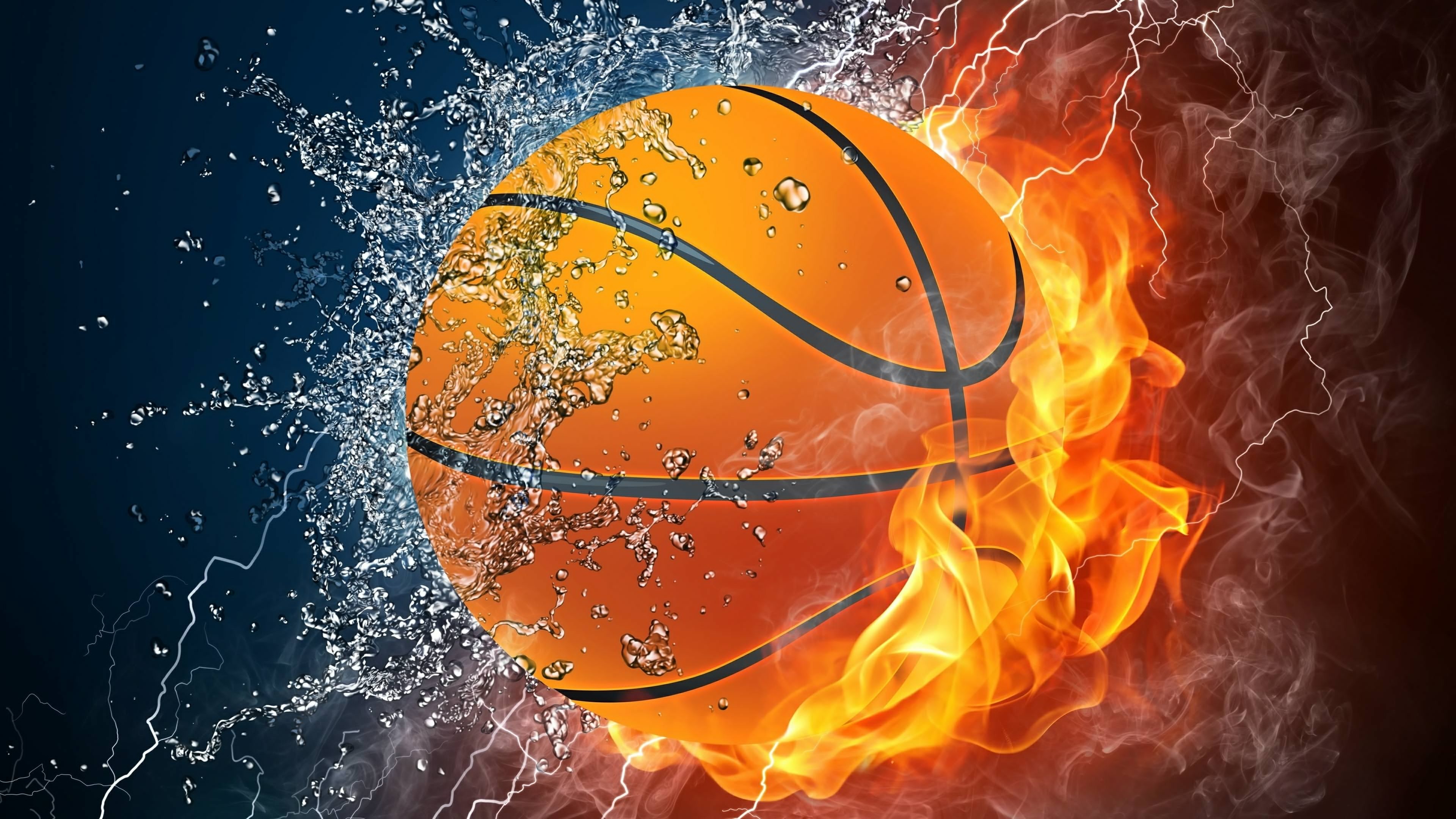 3840x2160 Basketball On Fire Wallpaper, Desktop