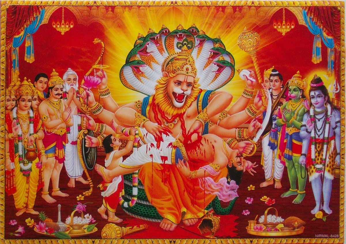 1200x850 NARSINGH BHAGWAN. Lovely poster, Lord ganesha paintings, Lion art, Desktop