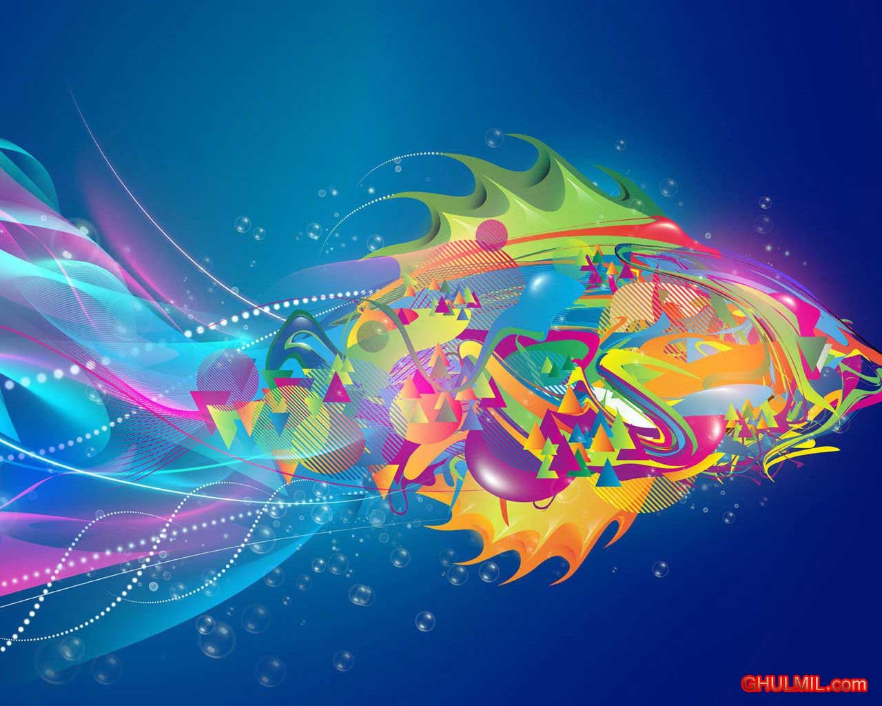 1280x1030 Free 3D Background, Free Download Colorful Fish Wallpaper, Desktop