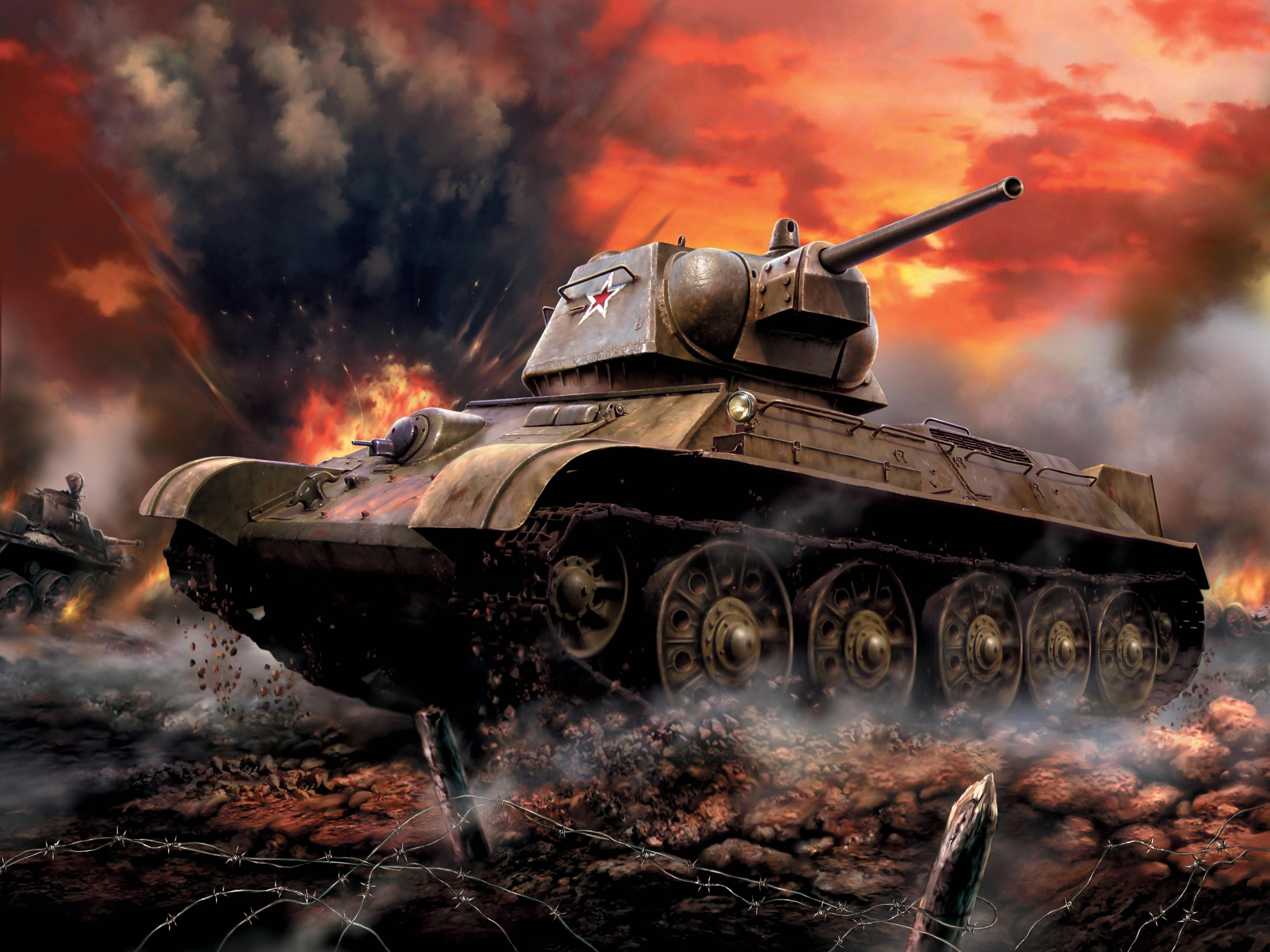 6400x4800 Photo T 34 Tanks T 34 76 Painting Art Army, Desktop