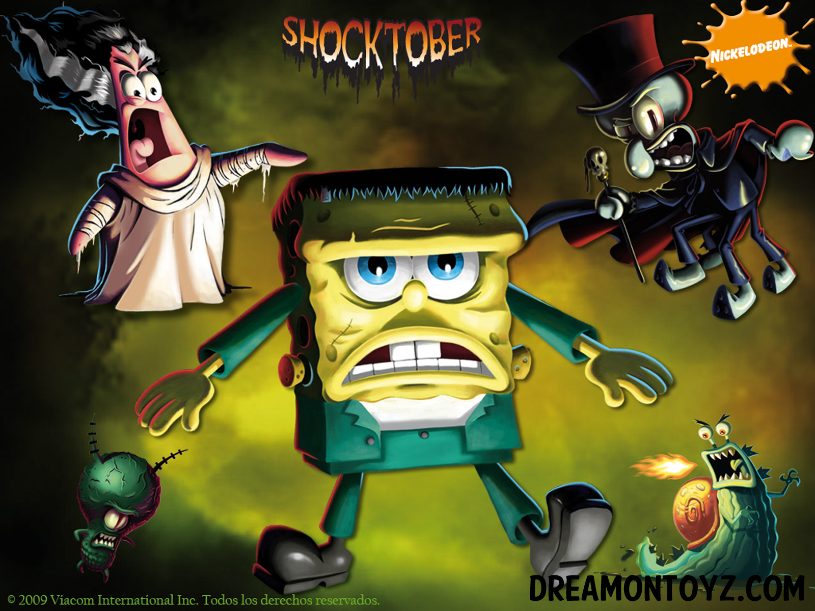 1600x1200 SpongeBob Halloween Wallpaper Free SpongeBob Halloween Background, Desktop