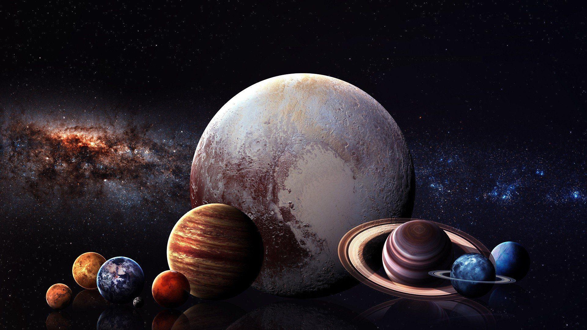 1920x1080 digital art, Space art, Planet, Space, Stars, Solar System, Milky, Desktop