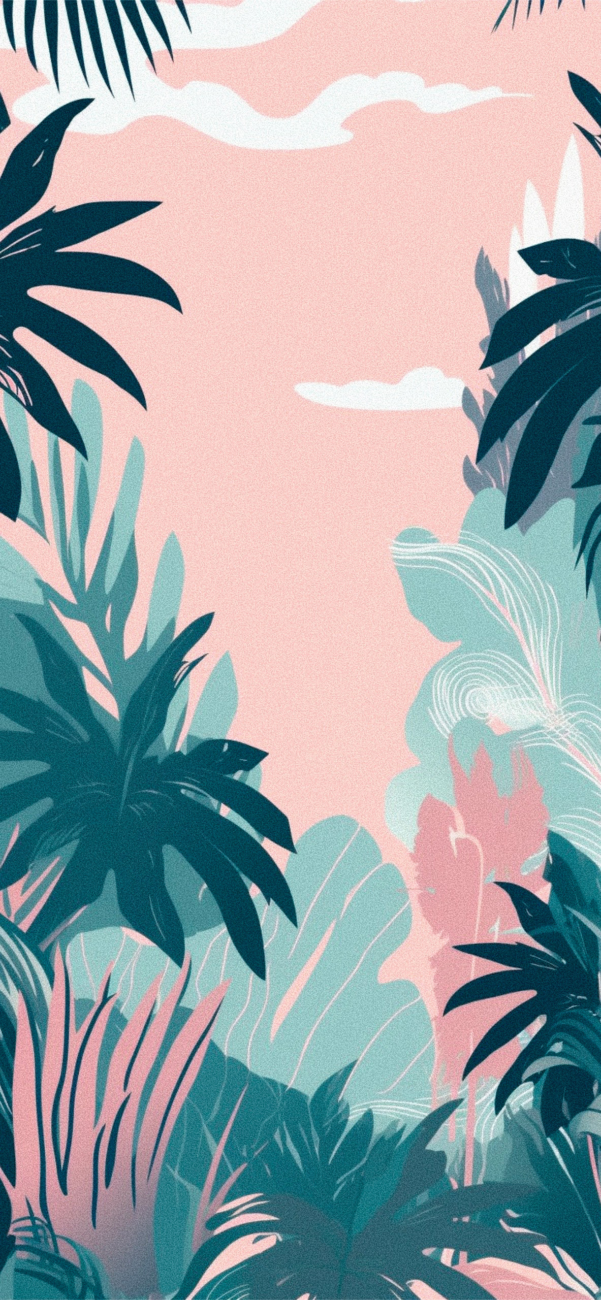 1190x2560 Preppy Pink Jungle Wallpaper Aesthetic Wallpaper iPhone, Phone