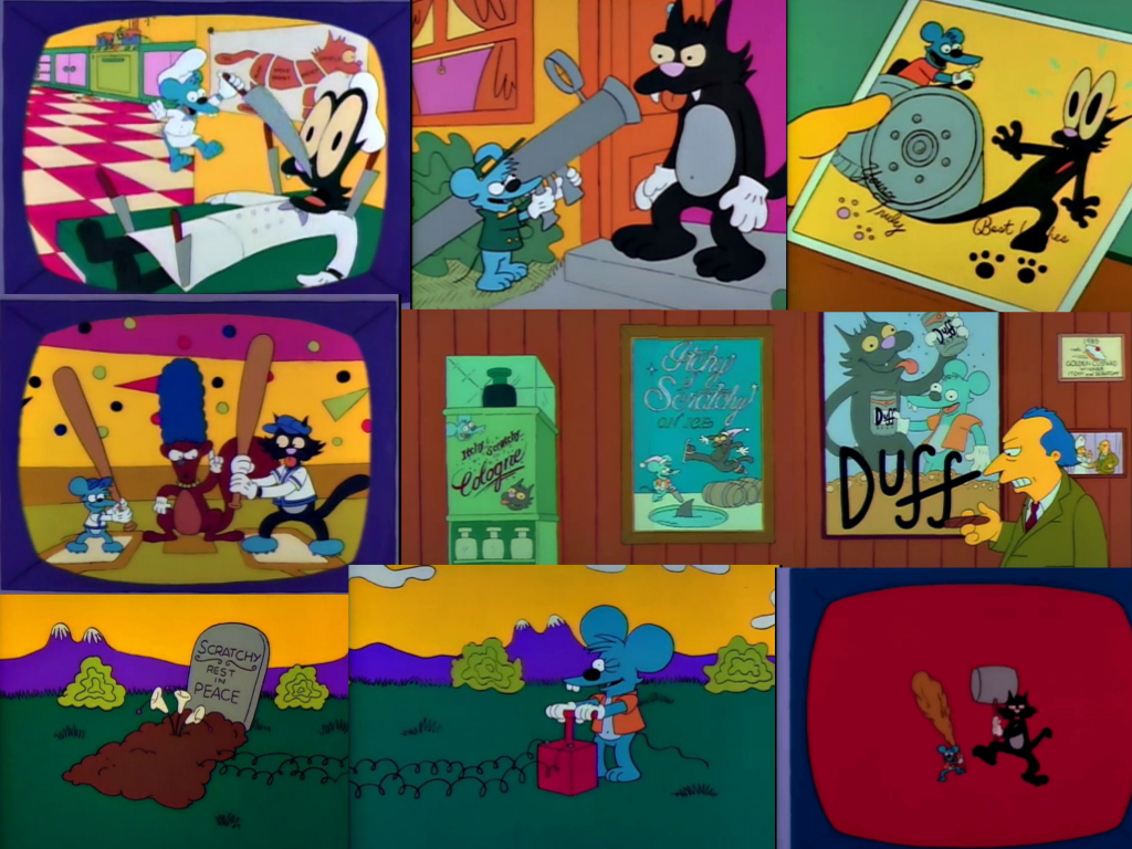 1030x770 The Simpsons Stickers Itchy And Scratchy, Desktop