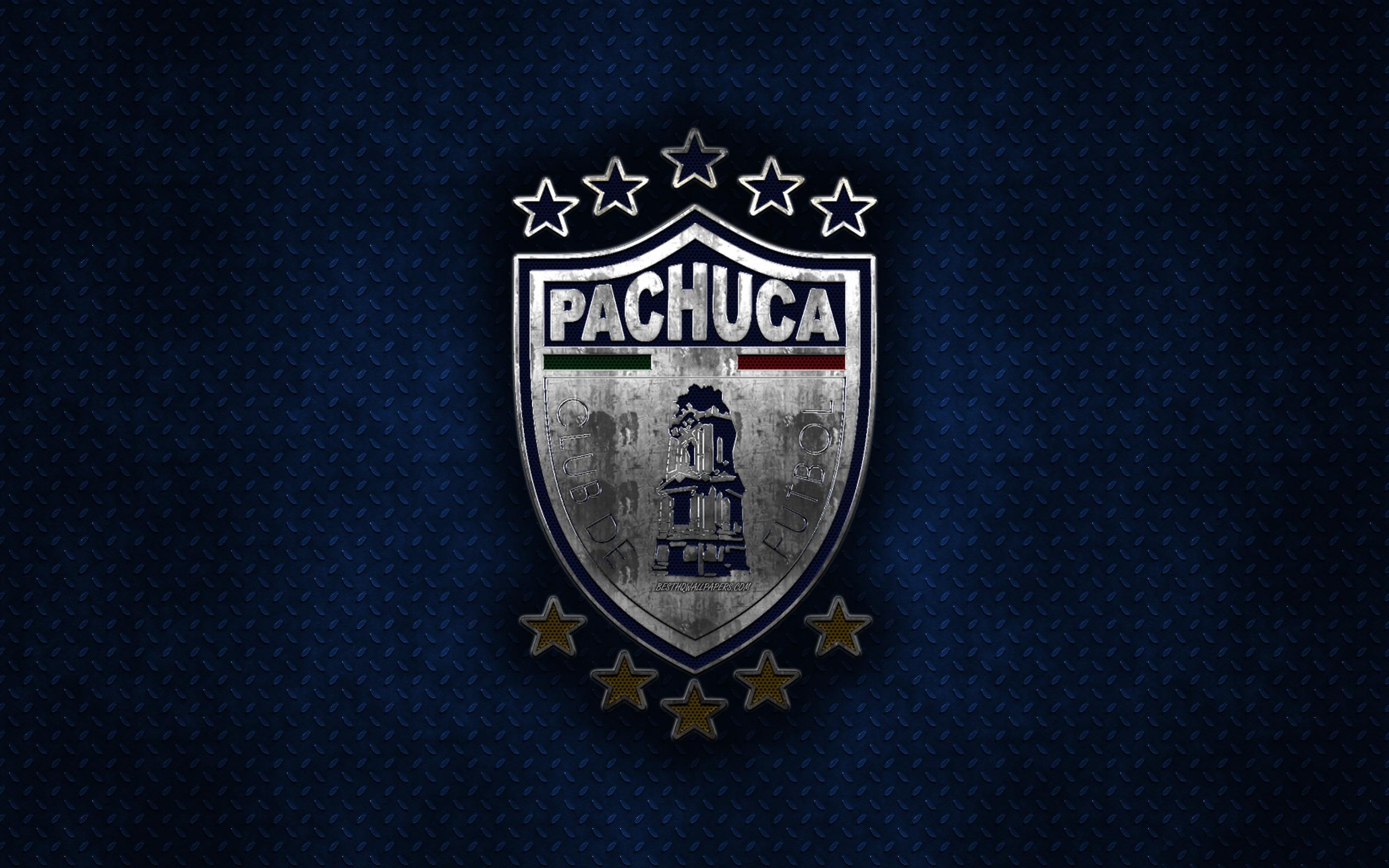 2560x1600 Download wallpaper CF Pachuca, Mexican football club, blue metal, Desktop