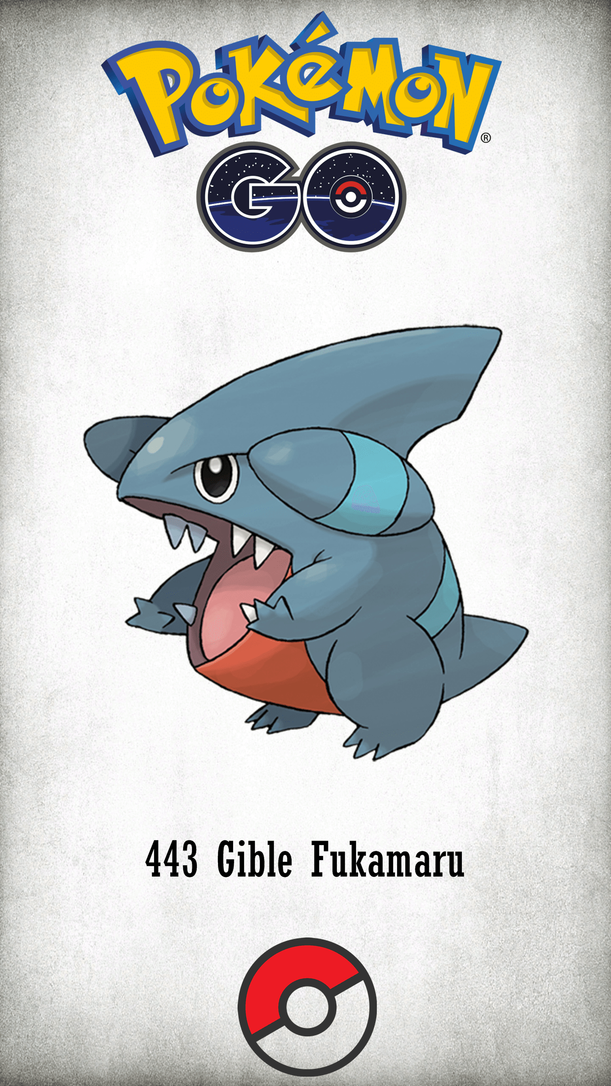 1250x2210 Character Gible Fukamaru, Phone