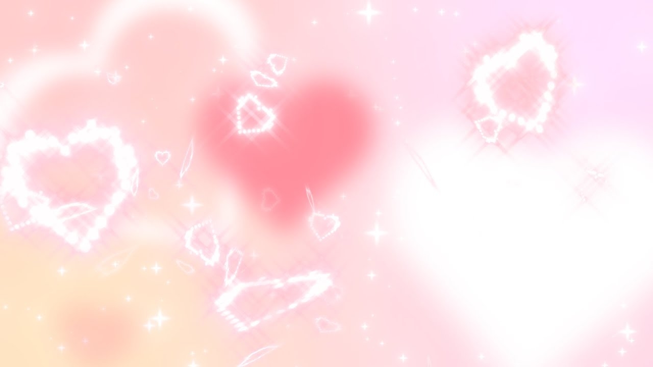 1280x720 Y2k Blurred and Glittering Pink Stars and Hearts Background.. 1 Hour Looped HD, Desktop