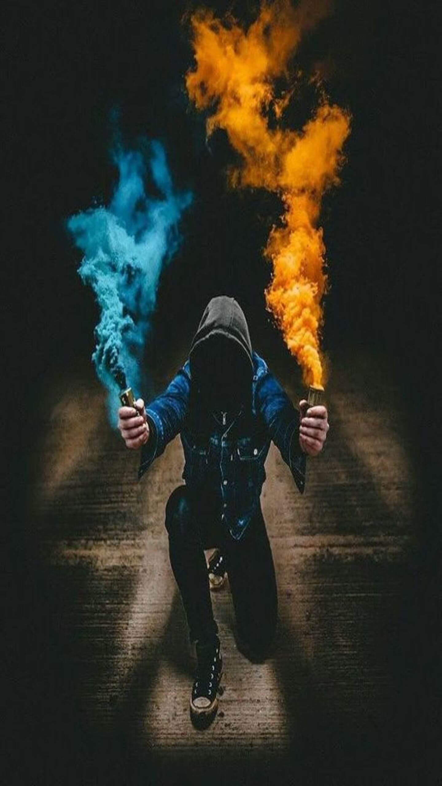 1440x2560 Smoke Bomb Wallpaper HD 4K for Android, Phone