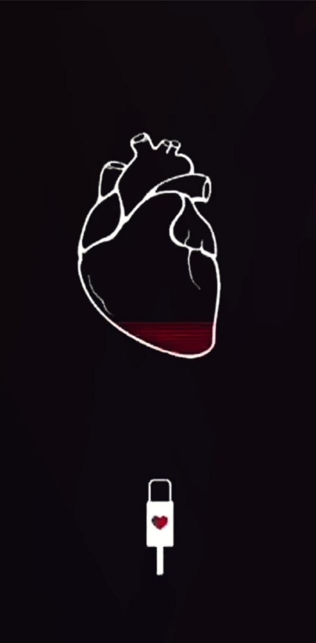 630x1280 Black heart wallpaper, Phone