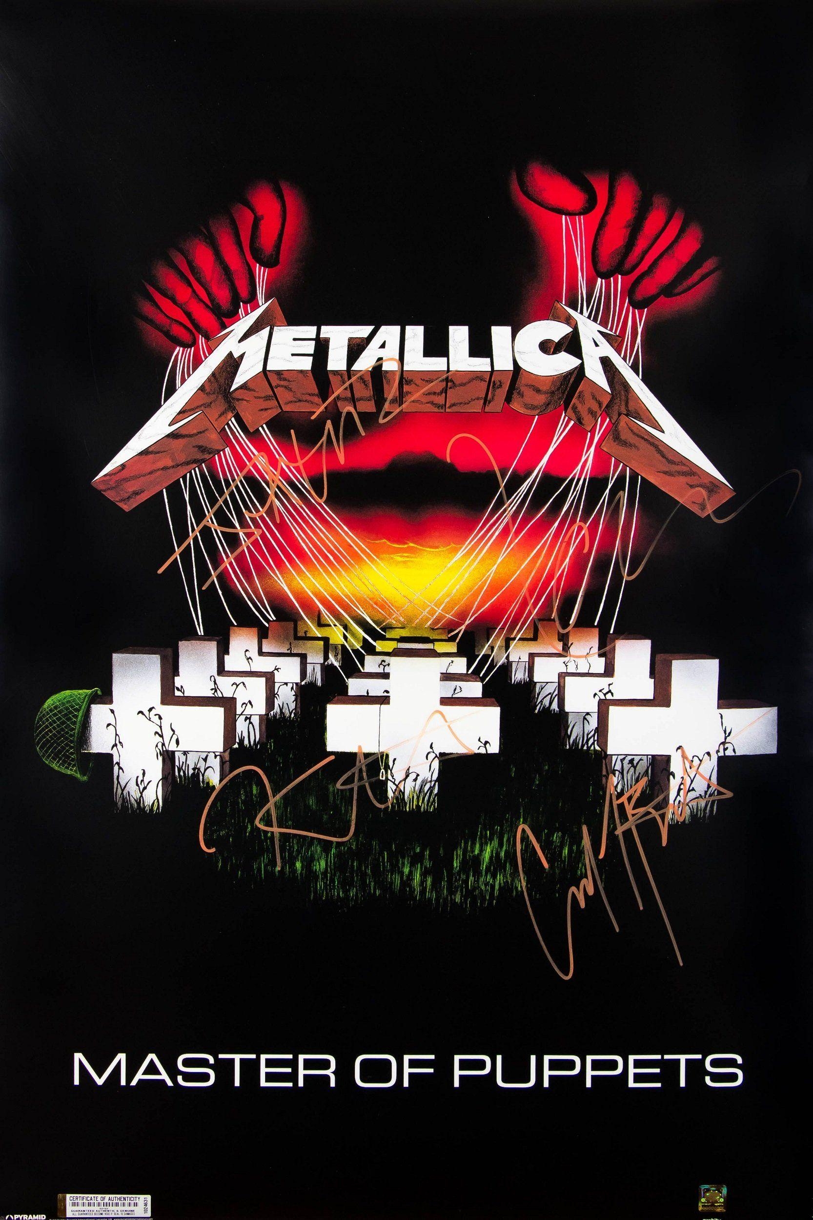 1670x2500 Metallica Master of Puppets Signed Poster. metallica in 2019, Phone