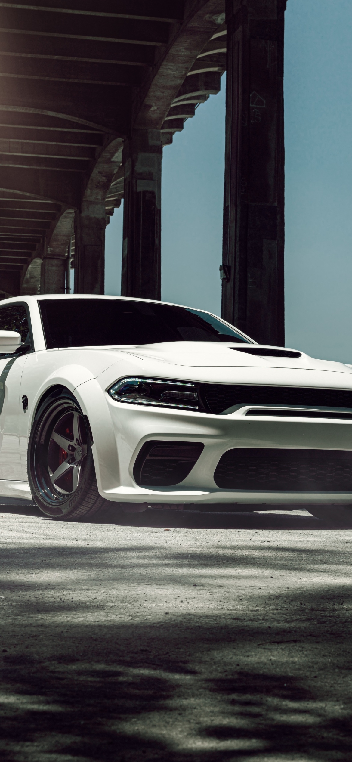 1170x2540 Dodge Challenger SRT Hellcat Widebody Wallpaper 4K, White cars, 5K, 8K, Cars, Phone