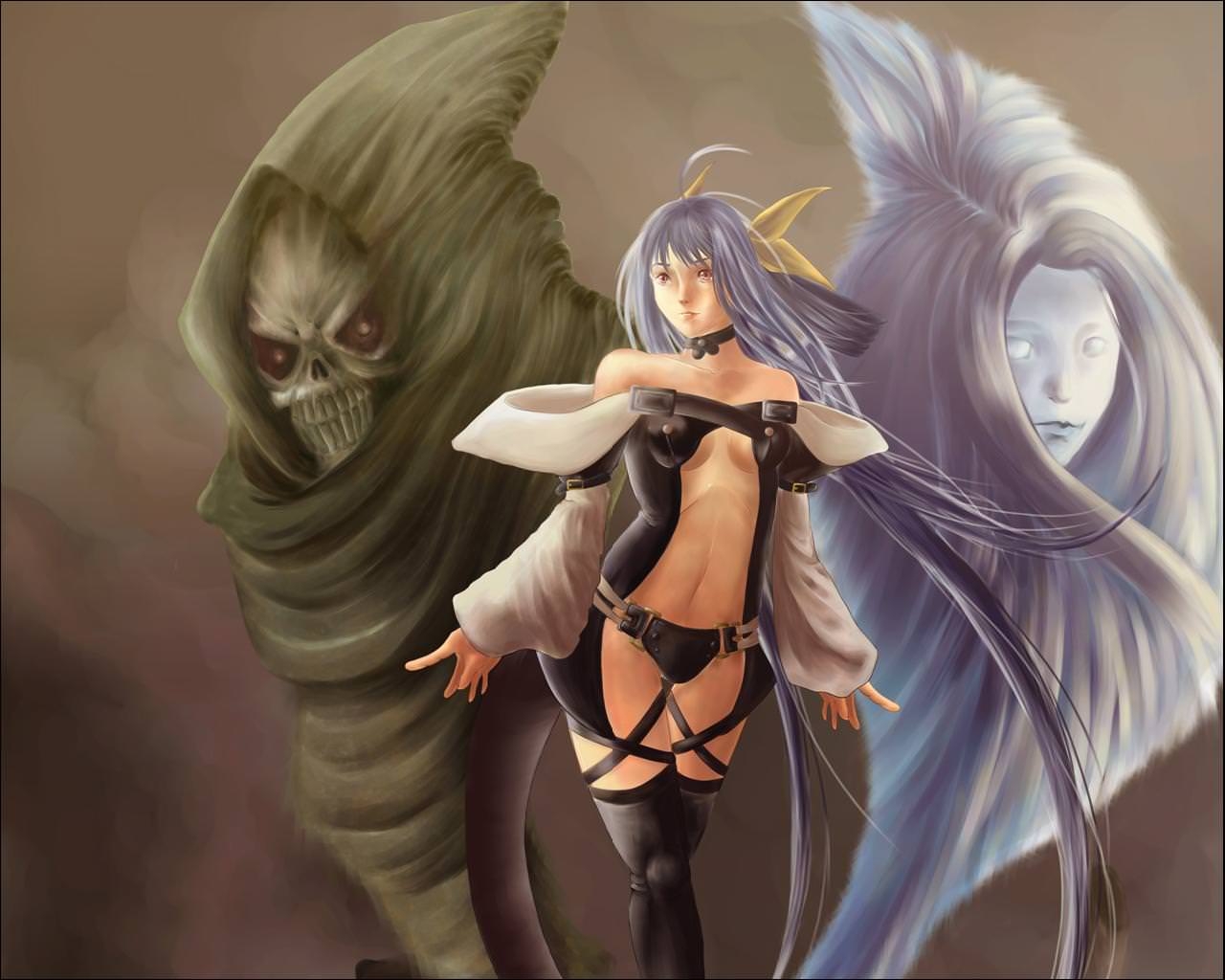 1280x1030 Anime Girl Good Evil wallpaper from Dark wallpaper, Desktop