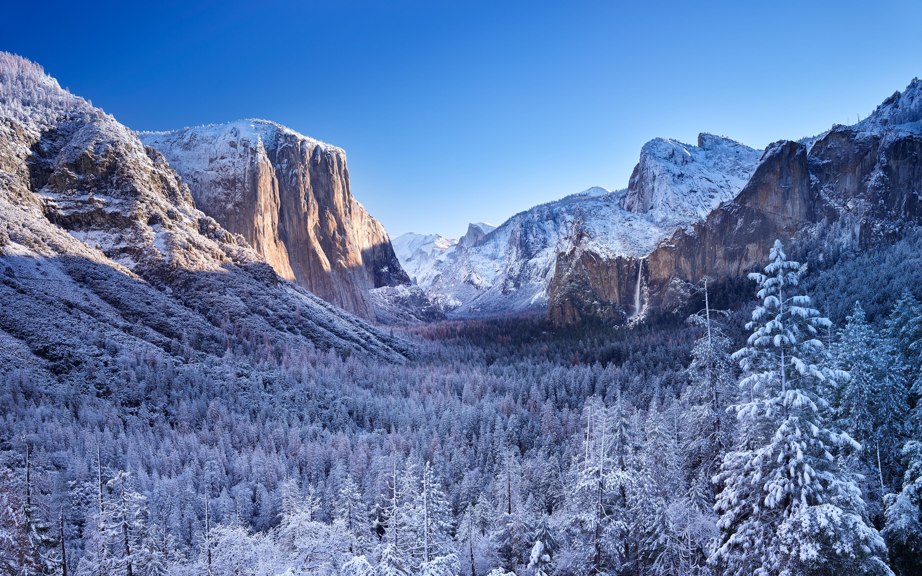 3840x2400 Yosemite National Park 4K Wallpaper, Mountains, Winter, Sunny day, Landscape, California, Nature, Desktop