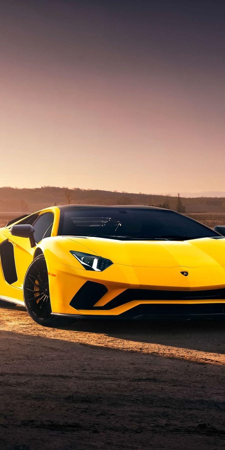 740x1480 Lamborghini Aventador S, sports car, yellow, 1080x2160, Phone