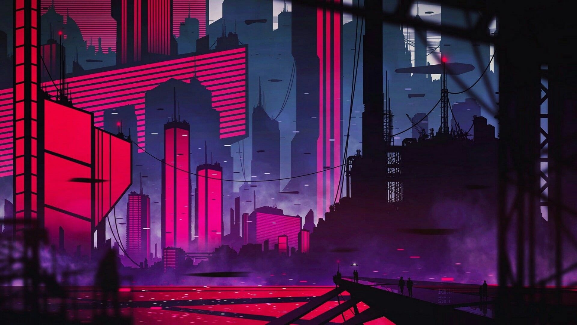 1920x1080 future #neon #city #skycraper #stage #metropolis #darkness #scene #night P #wallpaper #hdwallpaper #deskt. City wallpaper, Neon wallpaper, Desktop wallpaper, Desktop