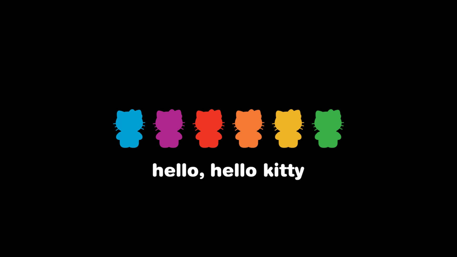 1920x1080 Rainbow On Black Hello Kitty Wallpaper, Desktop