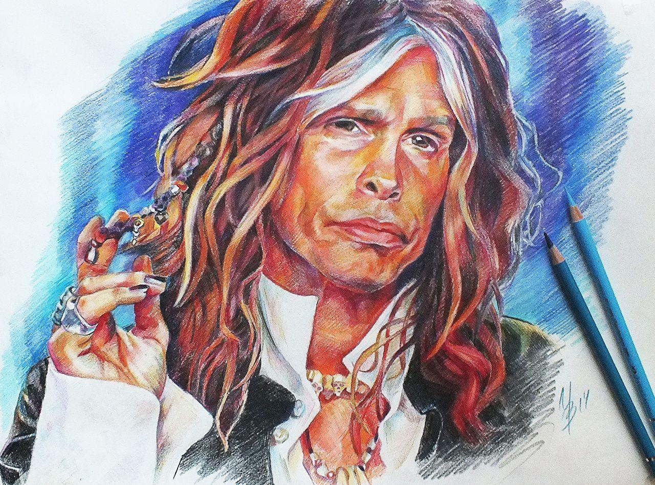 1280x950 Wallpaper Aerosmith Man Steven Tyler Face Music Painting Art, Desktop