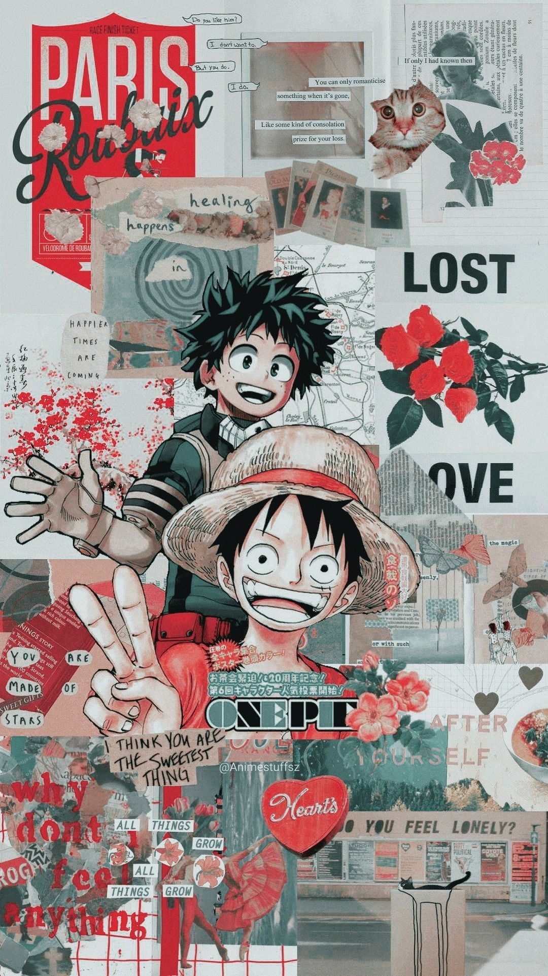 1080x1930 Deku e Luffy.. BNHA e One Piece. Anime wallpaper iphone, One piece wallpaper iphone, Anime wallpaper, Phone