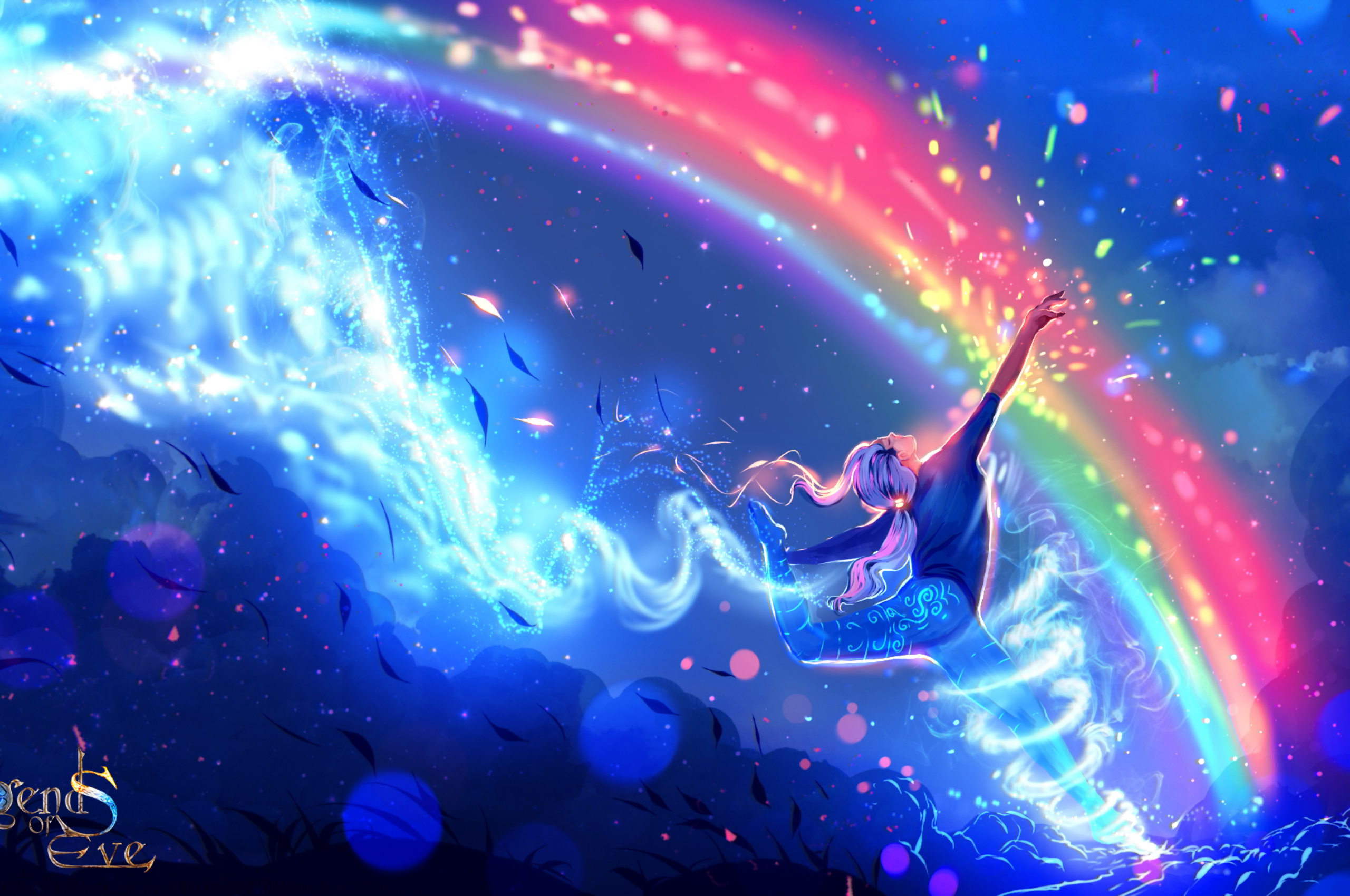 2560x1700 Download  Anime Boy, Rainbow, Dancing Wallpaper for Chromebook Pixel, Desktop