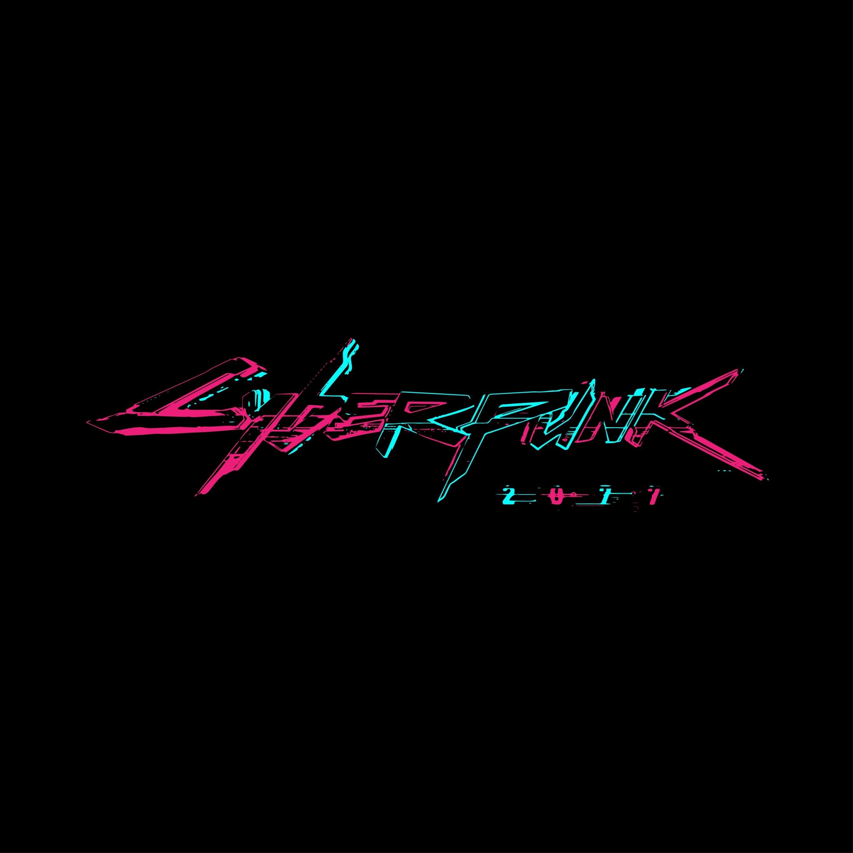 2740x2740 Cyberpunk 2077 4K Wallpaper, Neon, Black Background, PC Games, PlayStation Xbox One, Xbox Series X, Black Dark, Phone