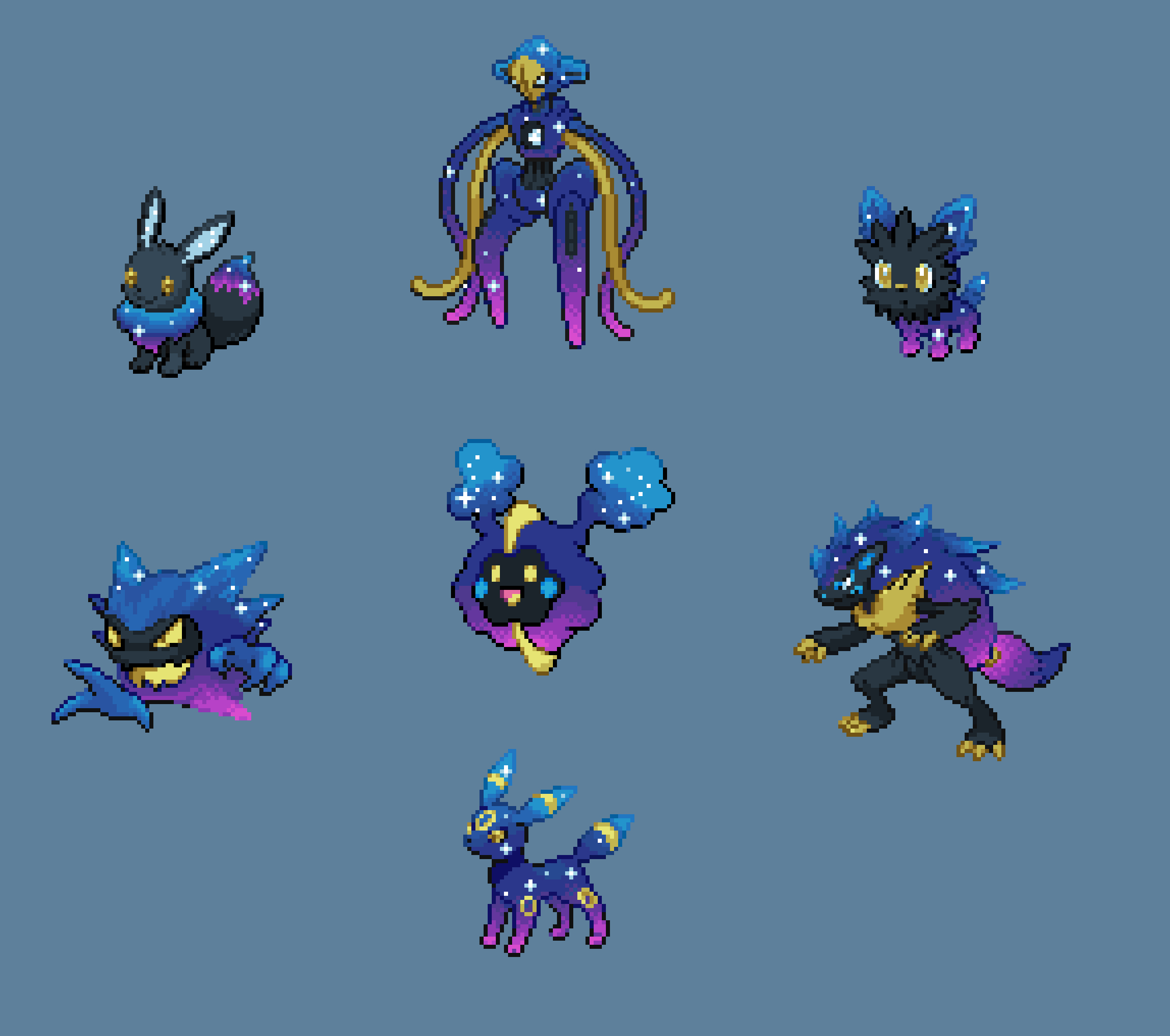 2300x2040 OC I recolored more of my favorites in the Cosmog palette, Desktop