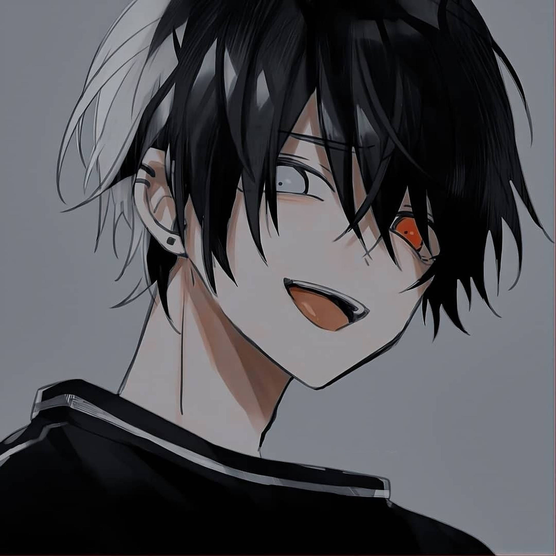 1920x1920 Download Black Haired Guy Anime Pfp Wallpaper, Phone