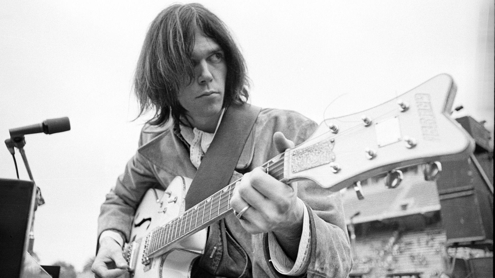 1920x1080 Download Wallpaper  Neil young, Guitar, Hair, Microphone, Desktop