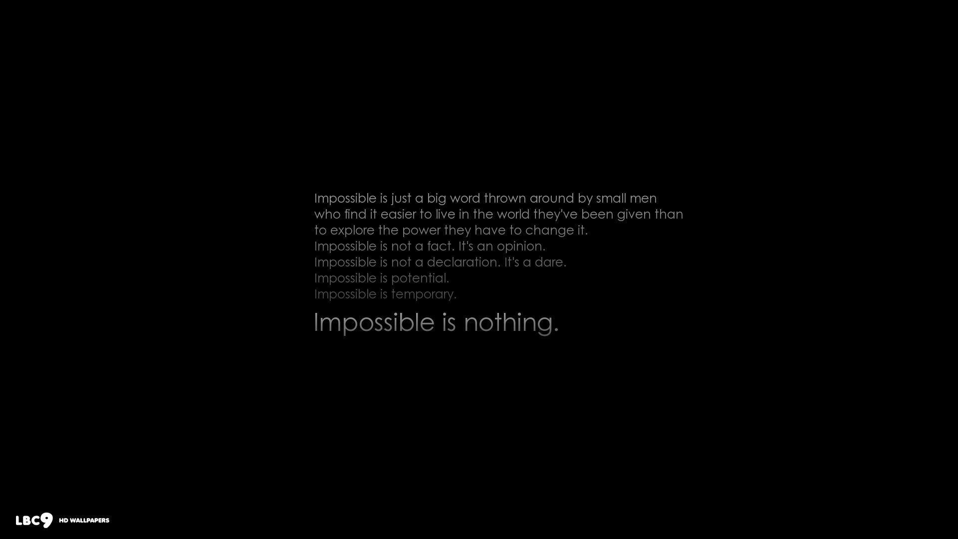 1920x1080 Nothing Is Impossible Wallpaper 5 9. Typography HD Background, Desktop