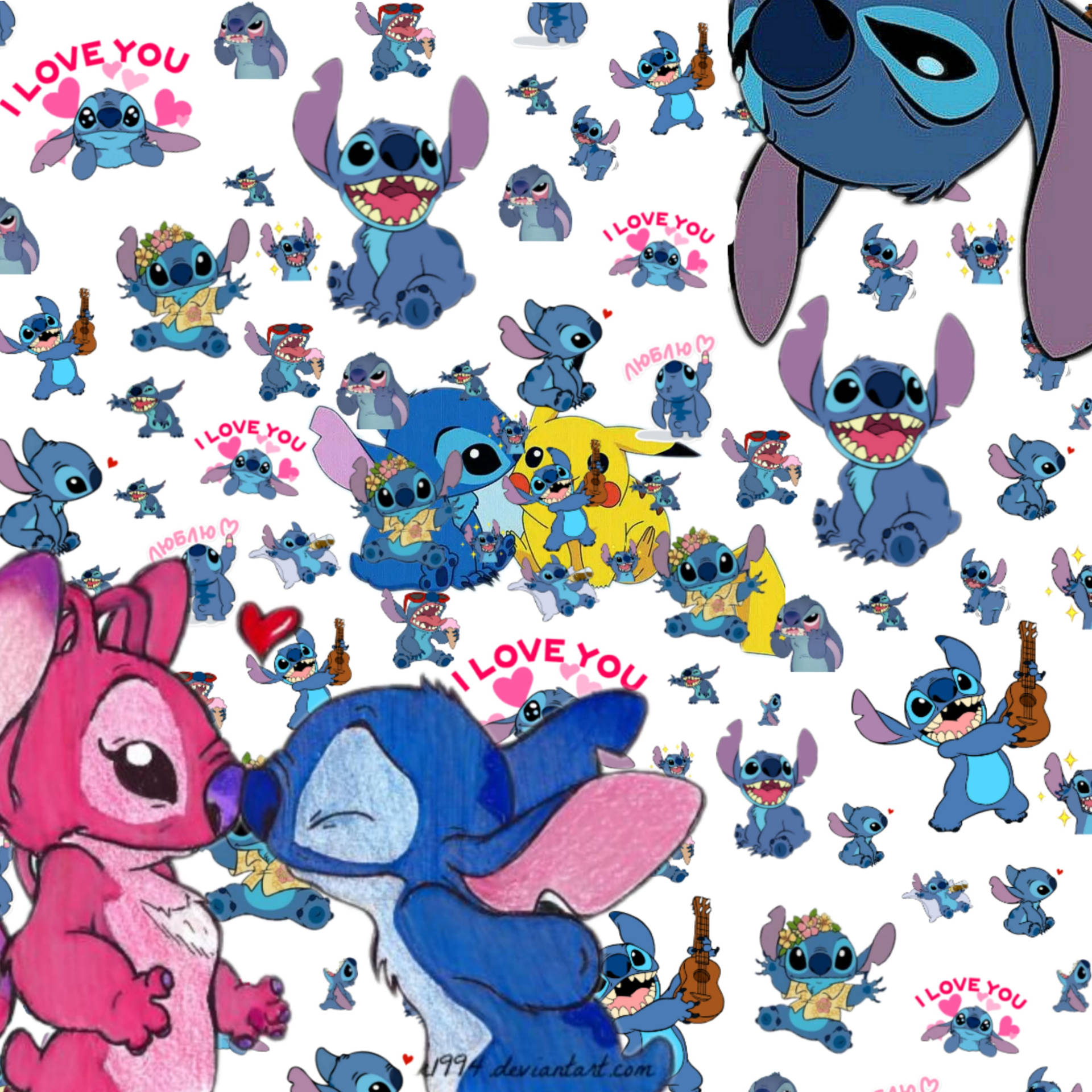 1920x1920 Download Stitch And Angel Random Wallpaper, Phone