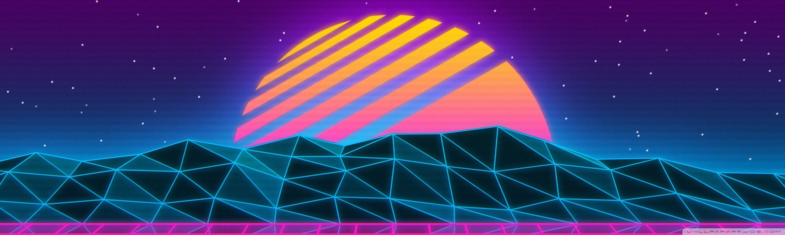 2560x770 Vaporwave Ultra HD Desktop Background Wallpaper for: Widescreen & UltraWide Desktop & Laptop, Multi Display, Dual Monitor, Tablet, Dual Screen